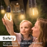 48FT/15LED Solar String Lights Outdoor