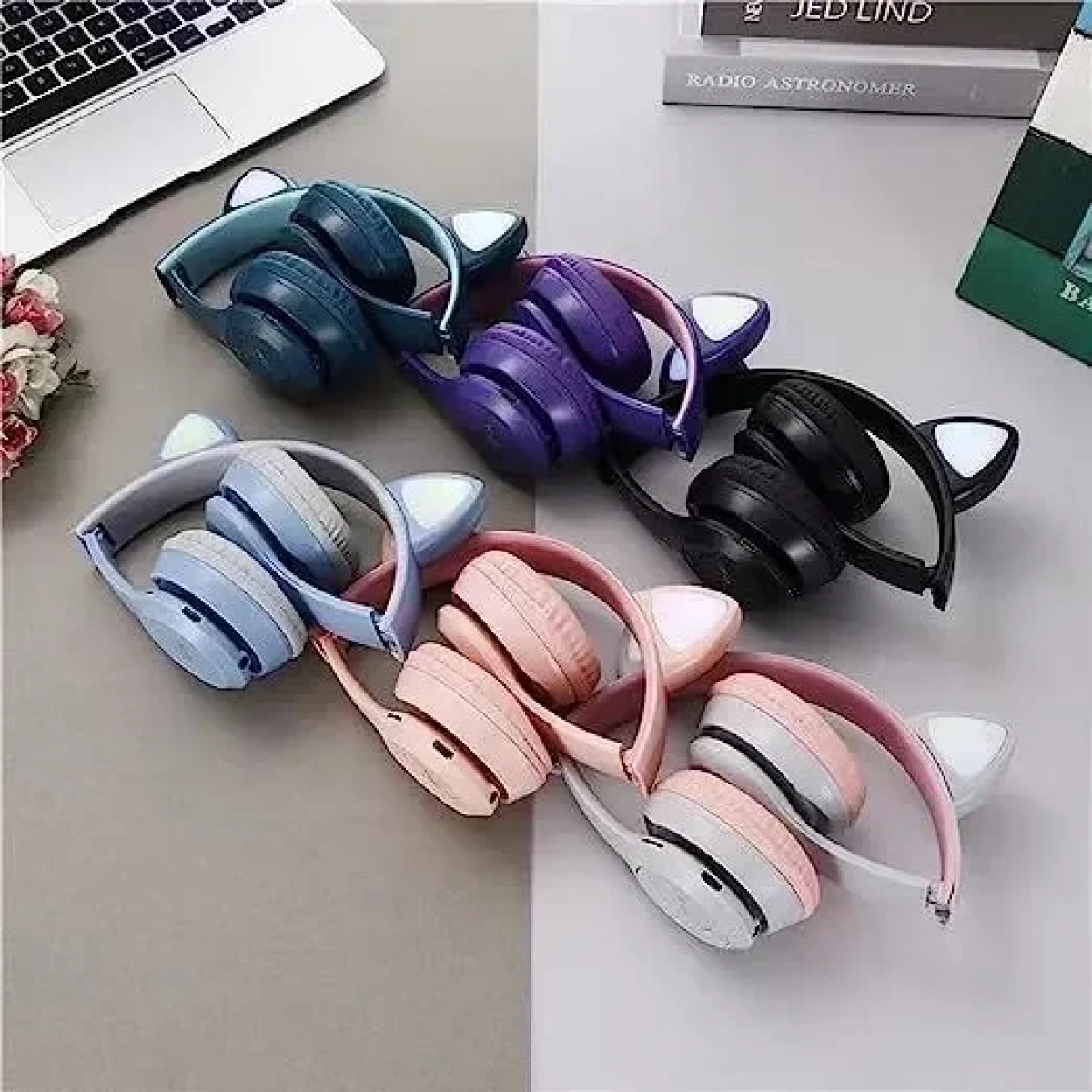 Cat Ears Y47 Ασύρματα Bluetooth On Ear Ακουστικά Ροζ