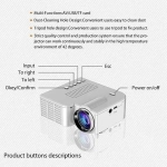 Φορητός προβολέας ενσύρματο ίδιας οθόνης Hd Home Projector Mini 3D Projector λευκός