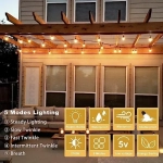 48FT/15LED Solar String Lights Outdoor