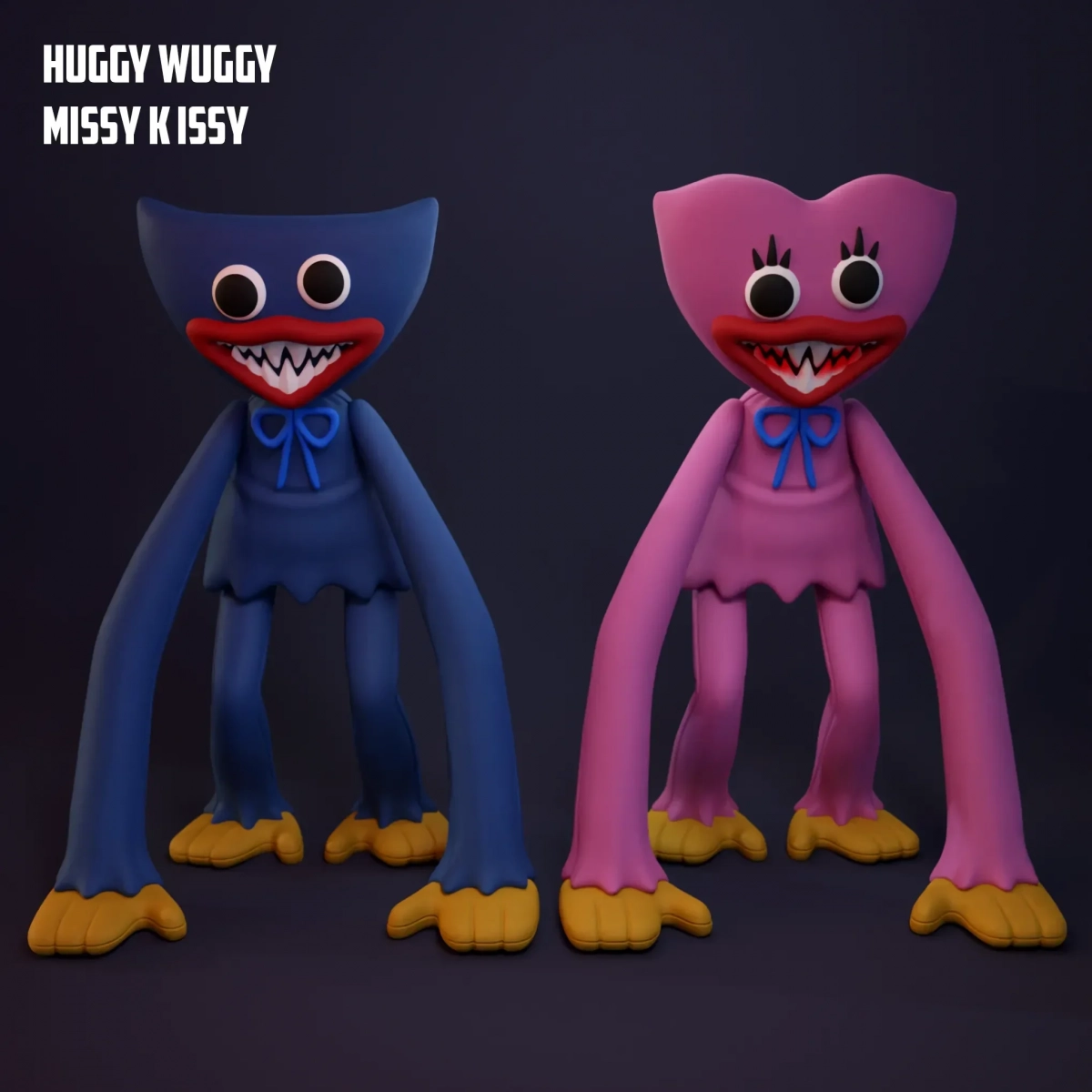 Σετ 2 Λούτρινα Huggy Wuggy Μπλε Ροζ 40cm
