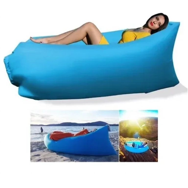 Φουσκωτό Στρώμα Lazy Bag – Inflatable Air Sofa Medium 650gr Γαλάζιο