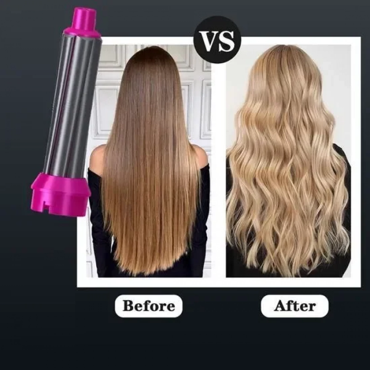 VGR Ηλεκτρική Βούρτσα Hot Air Styler 600W Γκρι/Φούξια