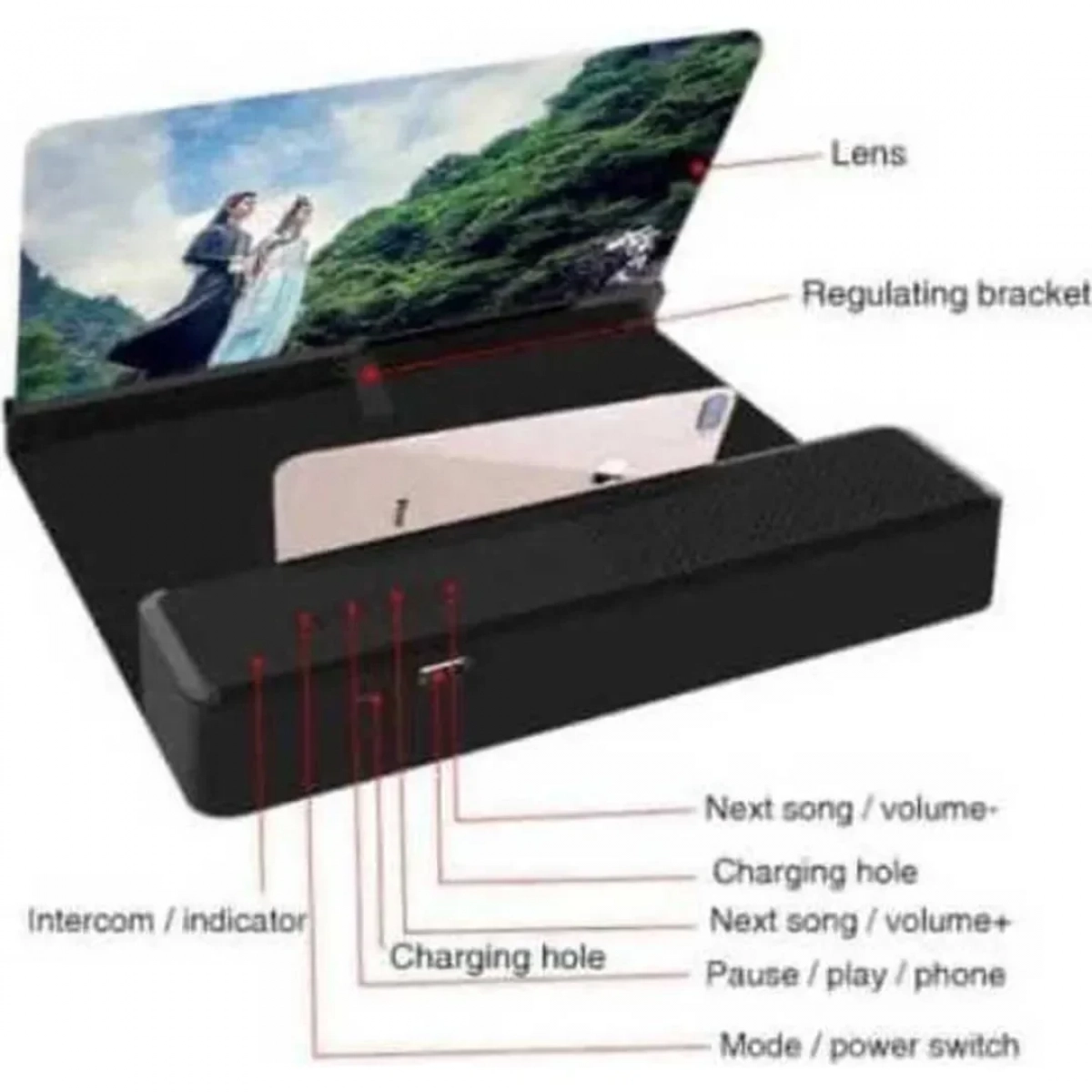 Βάση 6D για Smartphone με ηχείο Phone Projector F12