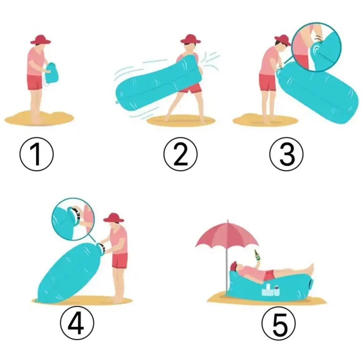 Αδιάβροχο XXL Lazy Bag Inflatable Air Sofa 900gr Φουσκωτό Στρώμα (oem) Κόκκινο