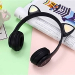 Cat Ears Y47 Ασύρματα Bluetooth On Ear Ακουστικά Μαύρα