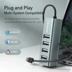 Mini USB UB 2.0 με 4 Θύρες για Υπολογιστές + Φόρτιση Συσκευών Awei CL-122 - Συμβατό με Macbook - Docking Station