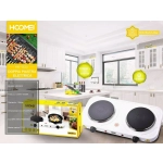 Επιτραπέζια Εστία Εμαγιέ Διπλή 1000+1000W Hoomei HM-5620 Λευκή - Image 3