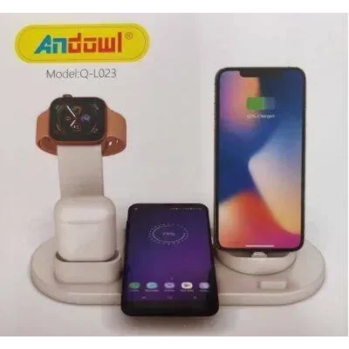 Πολυλειτουργική Ασύρματη Βάση Φόρτισης Andowl Q-L023 - Μαύρο - Image 4