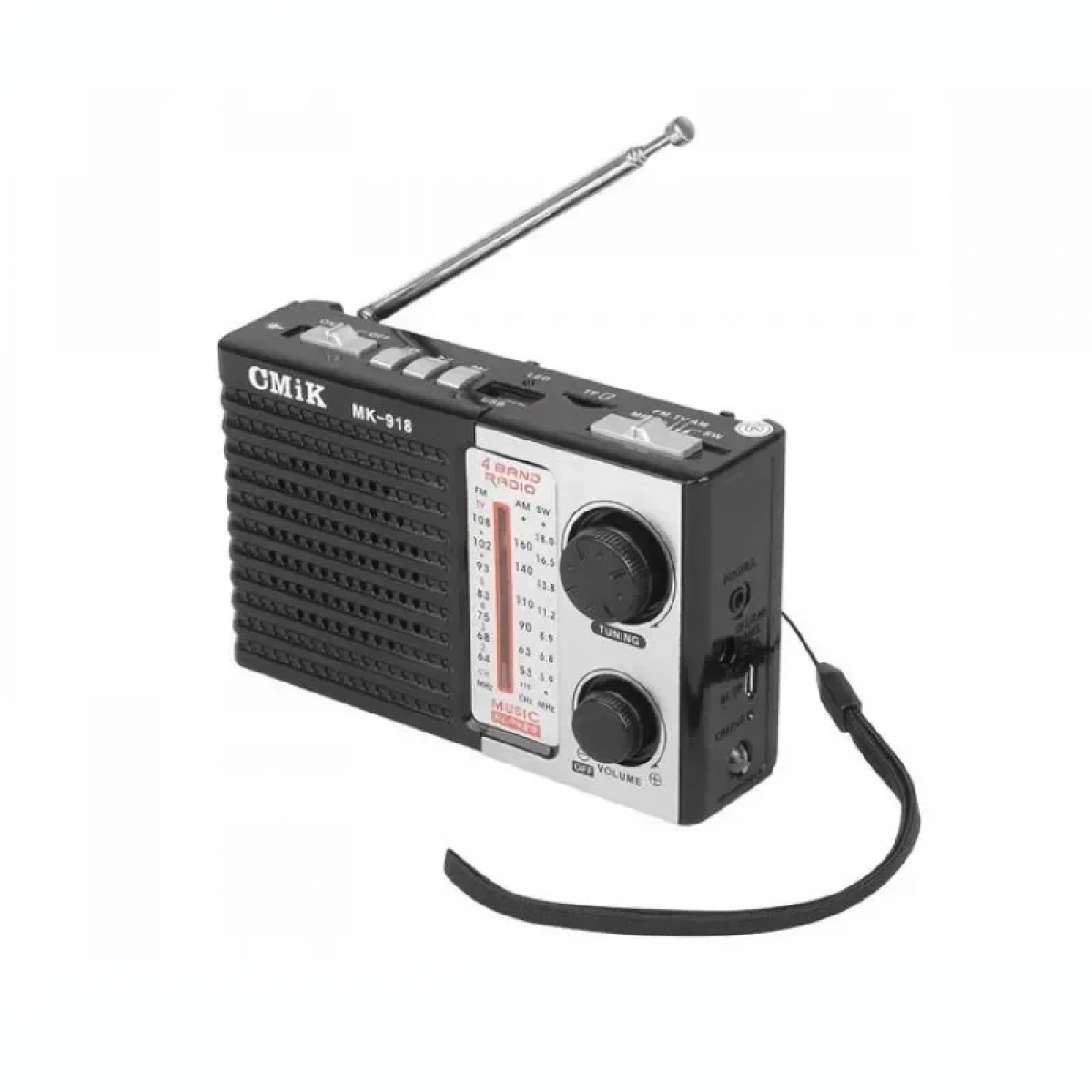 CMIK MK-918 Retro Φορητό Ραδιόφωνο Επαναφορτιζόμενο Γκρι