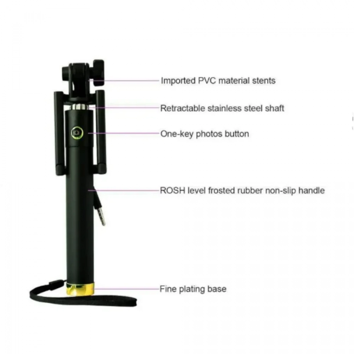 Πτυσσόμενο Selfie Stick 78cm με Ενσωματωμένο Κουμπί - Photo5