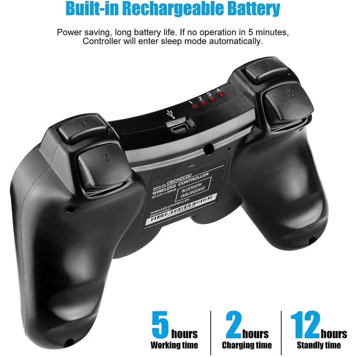 ΑΣΥΡΜΑΤΟ ΧΕΙΡΙΣΤΗΡΙΟ DOUBLE-MOTOR VIBRATION 3 WIRELESS CONTROLLER ΜΠΛΕ