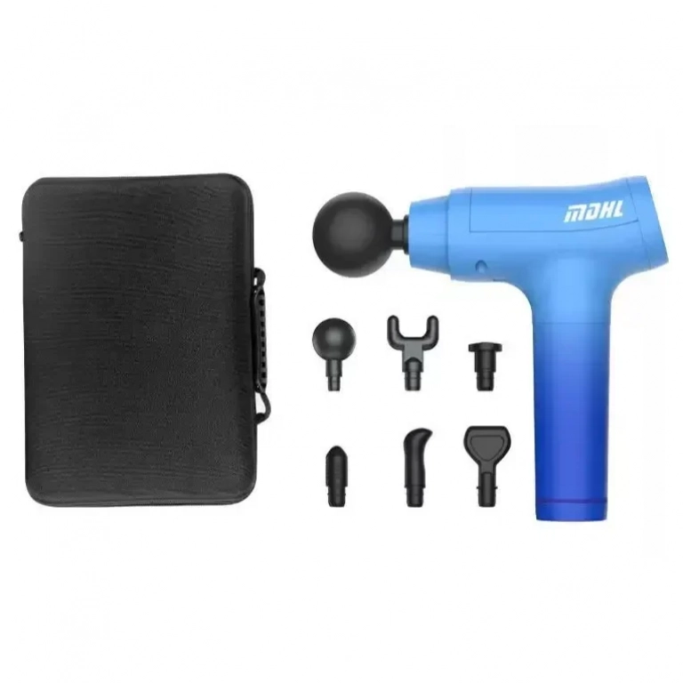 Mdhl 7016 Fascial Massage Gun- Συσκευή Μασάζ με 6 Κεφαλές & 30 Ταχύτητες - Μπλε
