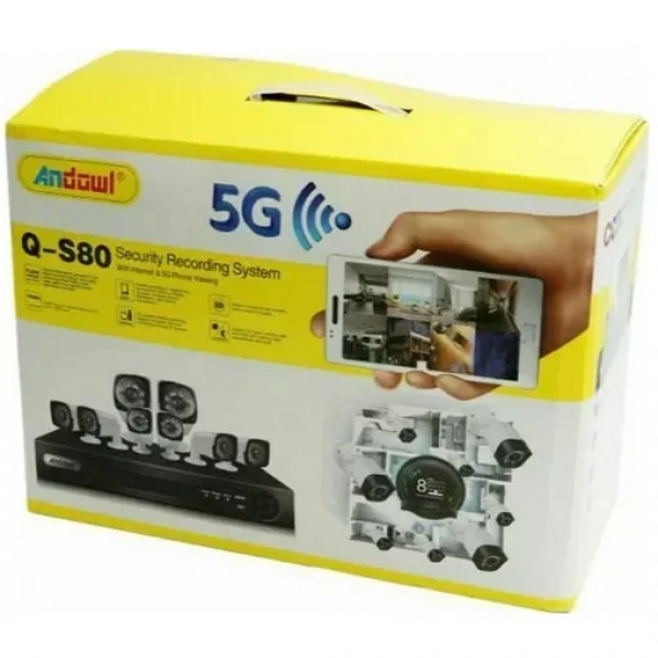 ΣΕΤ ΚΑΤΑΓΡΑΦΗΣ ΜΕ 8 ΚΑΜΕΡΕΣ CCTV CAMERA KIT ANDOWL AN-Q-S80