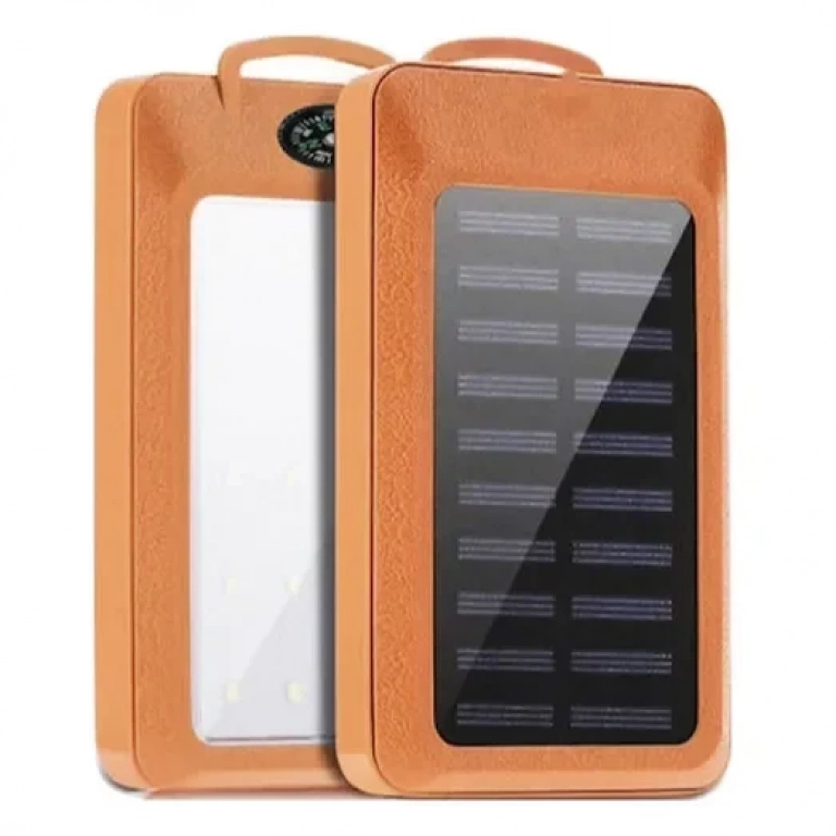Ηλιακό Power Bank Με Πυξίδα 10000mAh Καφέ