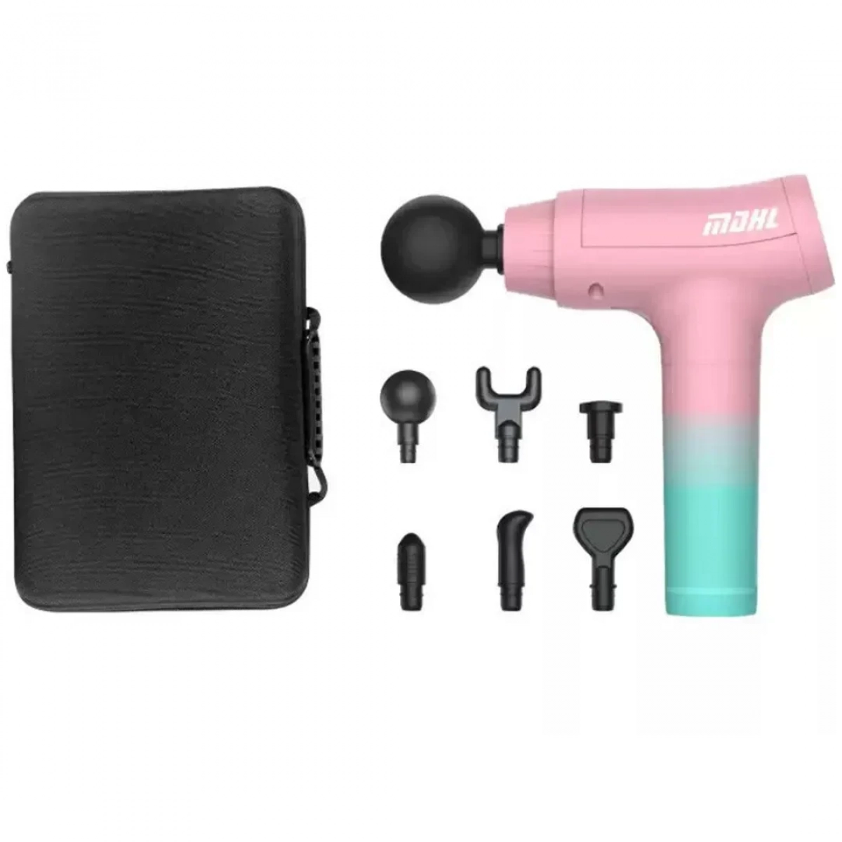 Mdhl 7016 Fascial Massage Gun- Συσκευή Μασάζ με 6 Κεφαλές & 30 Ταχύτητες - Ροζ