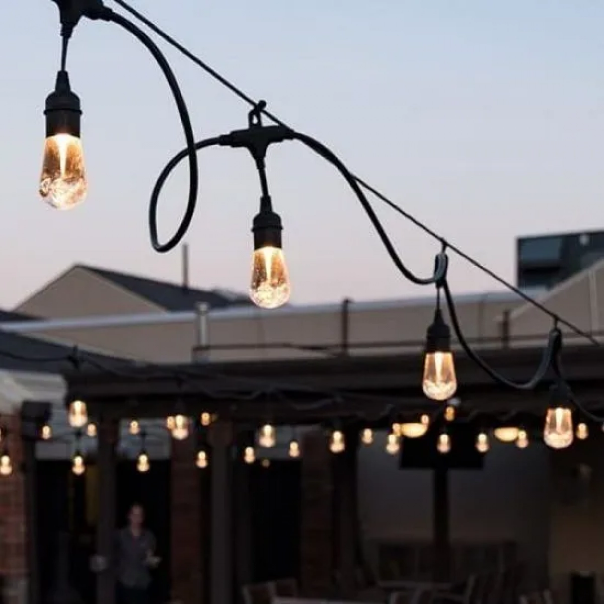 Ηλιακό σετ LED γιρλάντα με 10 λαμπτήρες τύπου edison 7,5m θερμό χρώμα OEM