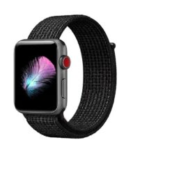Λουράκι Nylon Band Υφασμάτινο για Apple Watch 42 / 44 / 45mm – Μαύρο