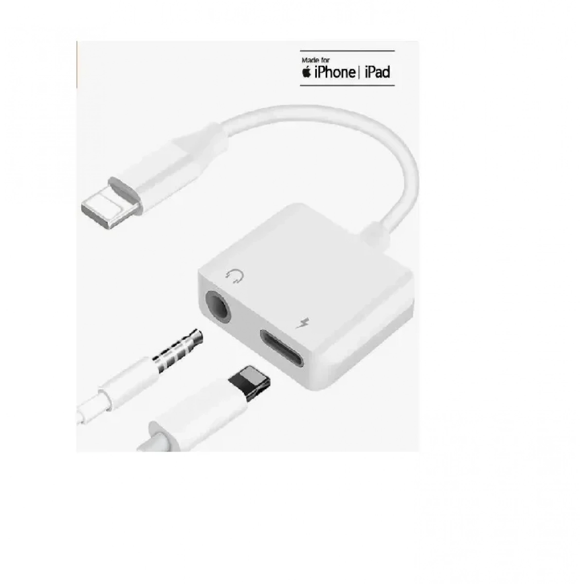 Μετατροπέας 2in1 USB Lighting σε 3.5mm Headphone Jack + καλώδιο φόρτισης ΟΕΜ