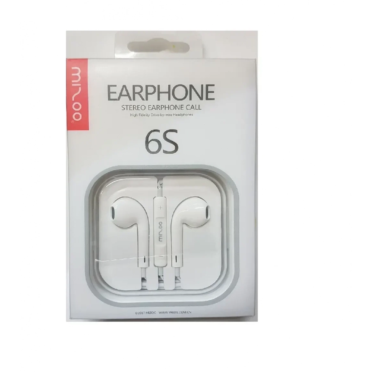 Mizoo 6S Earbuds Handsfree με Βύσμα 3.5mm Λευκό