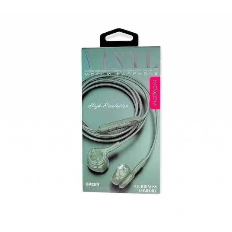 Moxom MX-EP15 Earbuds Handsfree με Βύσμα 3.5mm Πράσινο