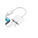 Μετατροπέας 2in1 USB Lighting σε 3.5mm Headphone Jack + καλώδιο φόρτισης ΟΕΜ