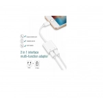 Μετατροπέας 2in1 USB Lighting σε 3.5mm Headphone Jack + καλώδιο φόρτισης ΟΕΜ
