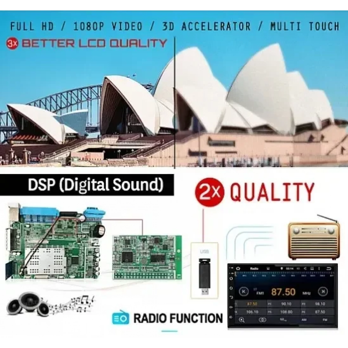 4038UM Player Ηχοσύστημα Αυτοκινήτου Universal 1DIN (Bluetooth/USB/AUX)