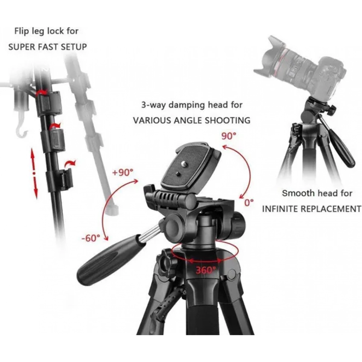 Jmary KP-2254 Τρίποδο Κινητού και Camera b