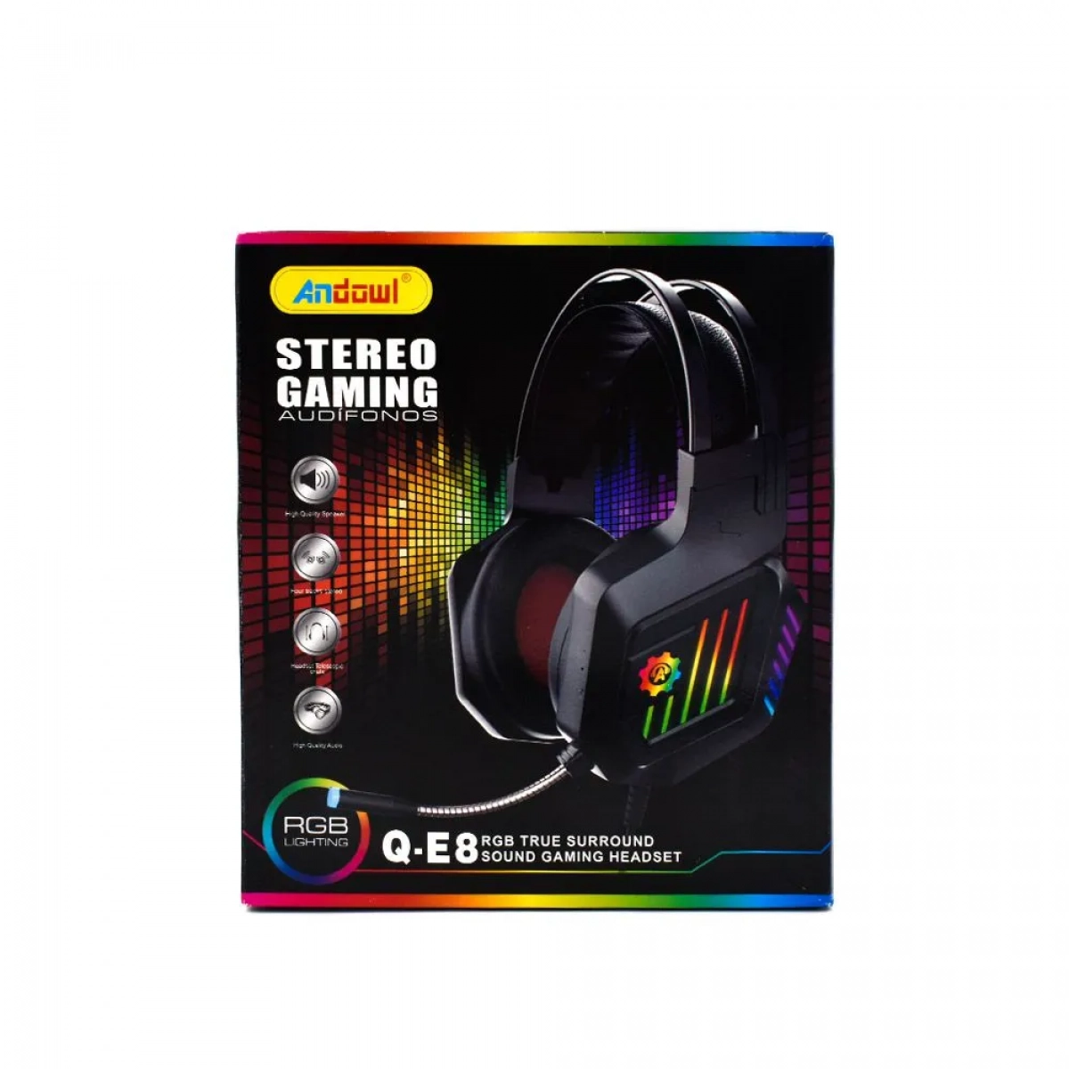 ΑΚΟΥΣΤΙΚΑ STEREO GAMING ΜΕ LED RGB ΦΩΤΙΣΜΟ ANDOWL Q-E8