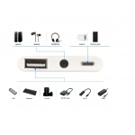 3 In 1 Adapter For Lightning To Audio +USB 3.0/2.0 OTG