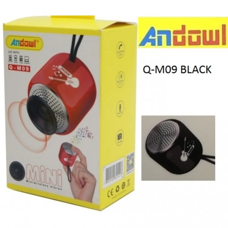 Επαναφορτιζόμενο Μίνι Ηχείο Bluetooth Μαύρο Q-M09 ANDOWL