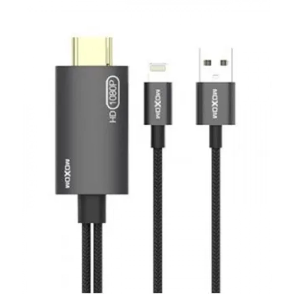 Προσαρμογέας MOXOM MX-AX28 Lightning σε HDMI 4K μαύρο 2,0 Μέτρα