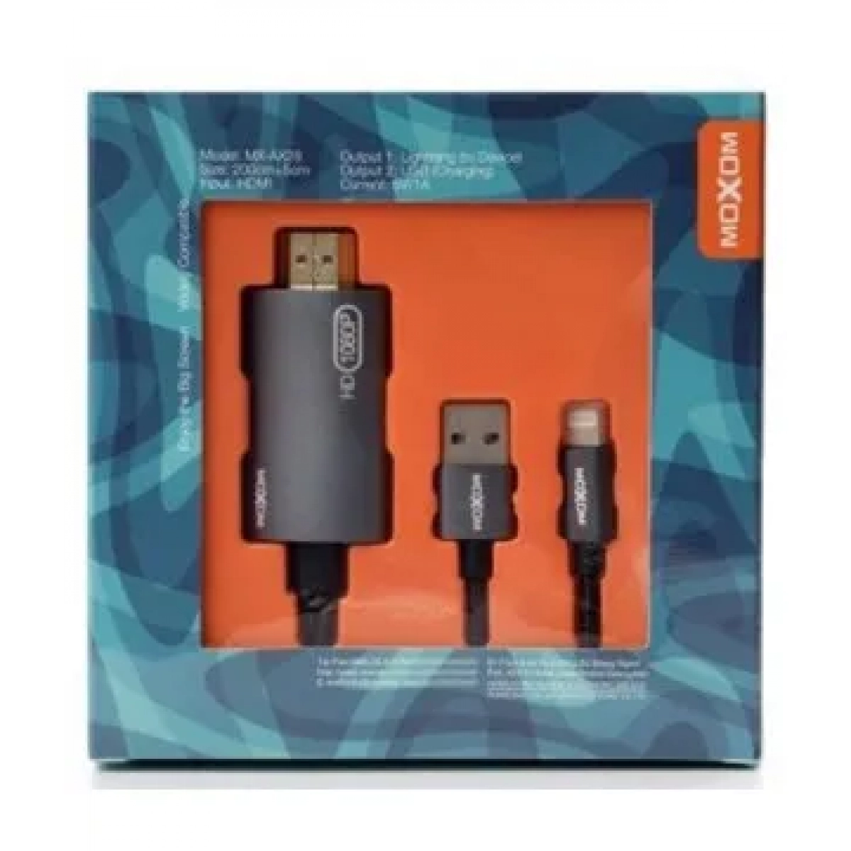 Προσαρμογέας MOXOM MX-AX28 Lightning σε HDMI 4K μαύρο 2,0 Μέτρα a