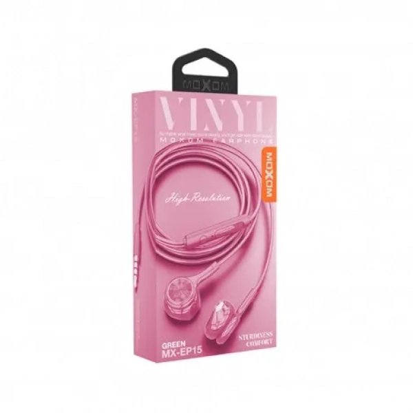 Moxom MX-EP15 Earbuds Handsfree με Βύσμα 3.5mm Ροζ