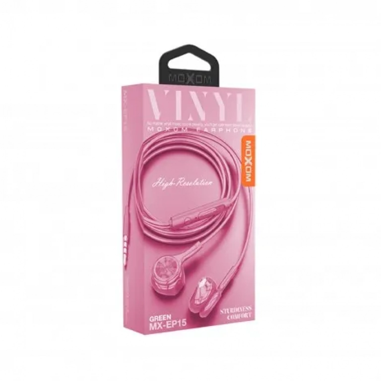 Moxom MX-EP15 Earbuds Handsfree με Βύσμα 3.5mm Ροζ