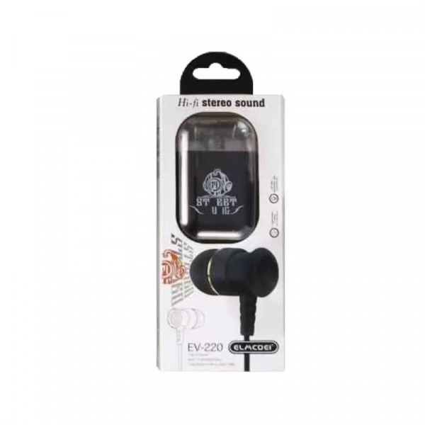 EV-220 In-ear Handsfree με Βύσμα 3.5mm Μαύρο