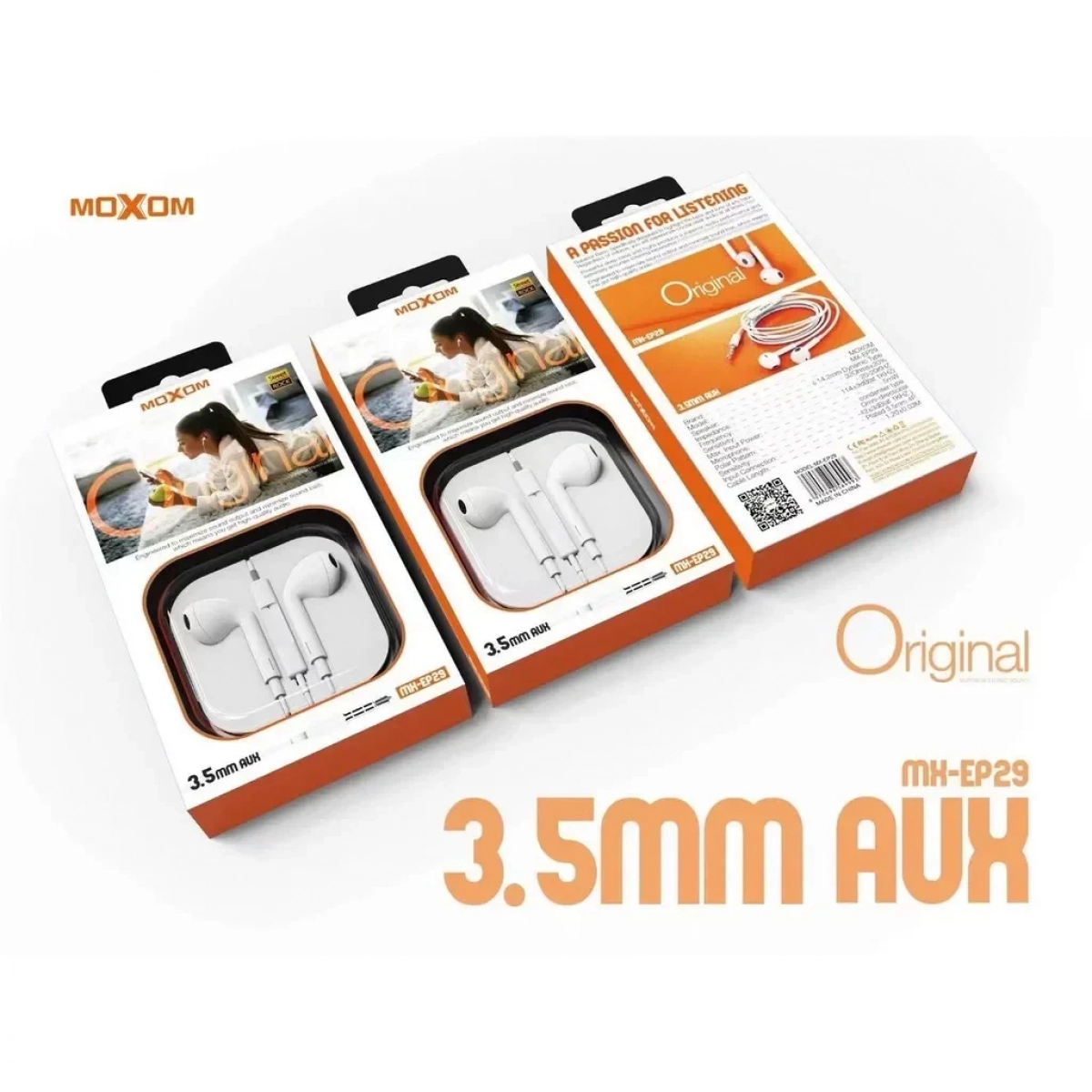 Moxom MX-EP29 Earbuds Handsfree με Βύσμα 3.5mm Λευκό