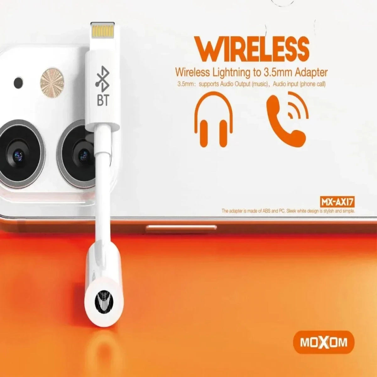 MOXOM MX-AX17 WIRELESS LIGHTNING CABLE ADAPTER TO 3.5 JACK