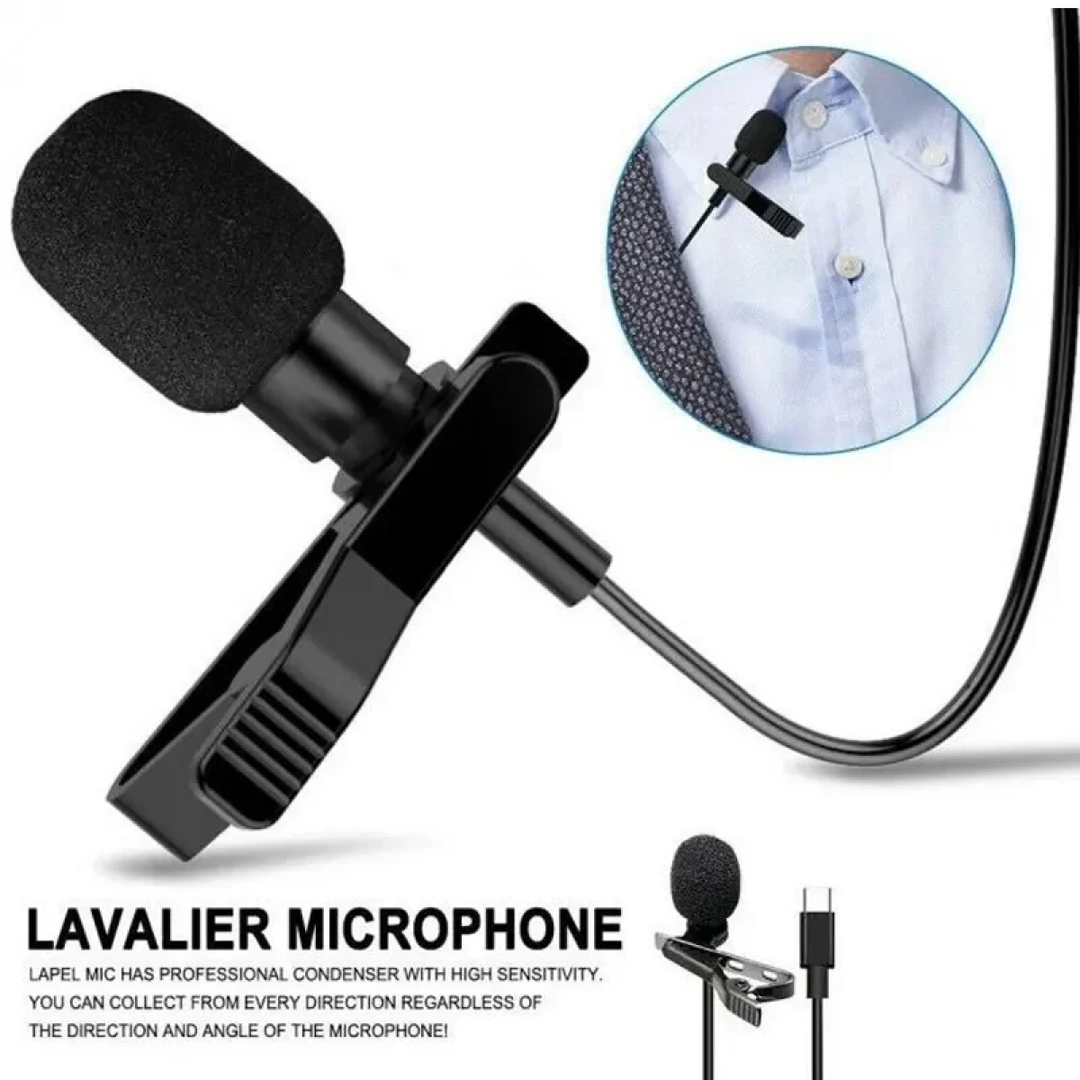 MOXOM MX-AX37 Lightning Pioneer Microphone PLUG and Play 1,5 Meter (HD Sound Recording)