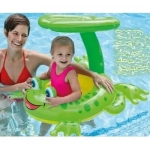 Βρεφικό Σωσίβιο Swimtrainer με Μήκος 70εκ. και Σκίαστρο για 6 Μηνών έως 3 Ετών Πράσινο 8251 Βάτραχος