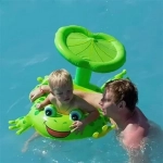 Βρεφικό Σωσίβιο Swimtrainer με Μήκος 70εκ. και Σκίαστρο για 6 Μηνών έως 3 Ετών Πράσινο 8251 Βάτραχος
