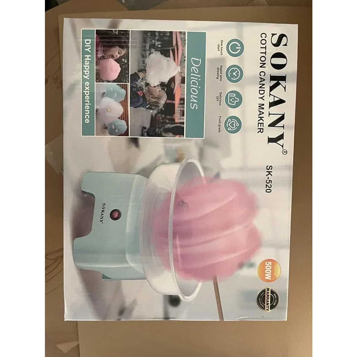 Μηχανή Για Μαλλί Της Γριάς Γαλάζιο Sokany SK-520 500W, Διάμετρος 29.8cm