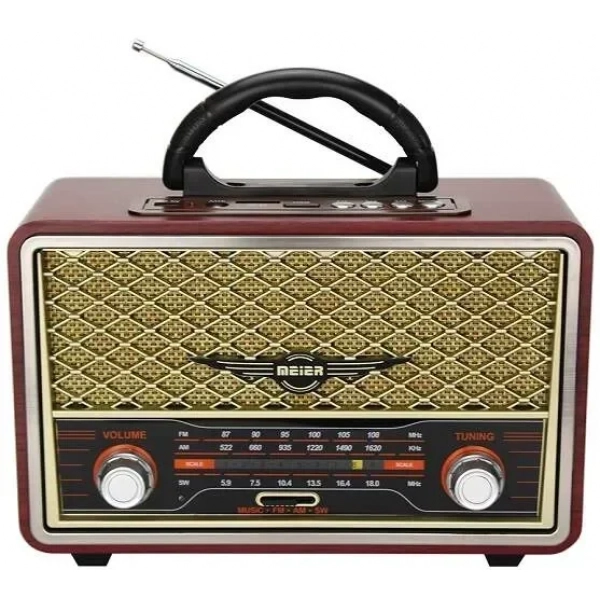 Luvianta M-156BT Retro Επιτραπέζιο Ραδιόφωνο Επαναφορτιζόμενο με USB Καφέ