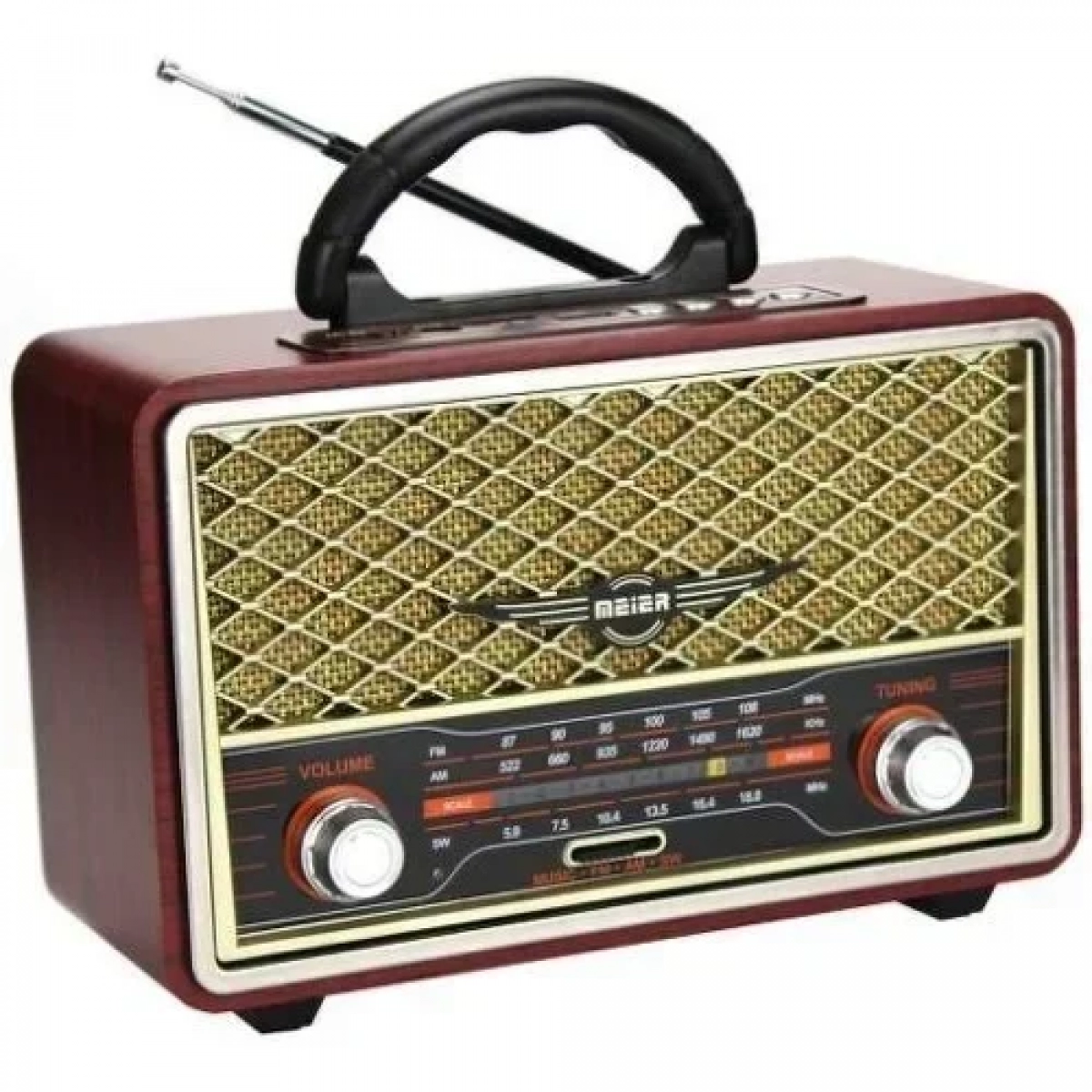 Luvianta M-156BT Retro Επιτραπέζιο Ραδιόφωνο Επαναφορτιζόμενο με USB Καφέ