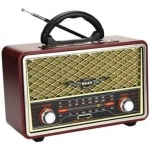 Luvianta M-156BT Retro Επιτραπέζιο Ραδιόφωνο Επαναφορτιζόμενο με USB Καφέ