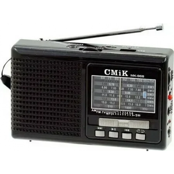 Cmik MK-968 Φορητό Ραδιόφωνο Επαναφορτιζόμενο με USB Μαύρο
