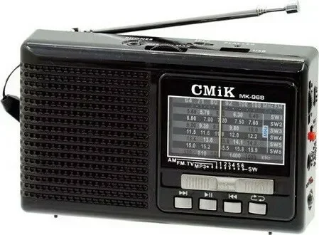 Cmik Mk-968 Φορητό Ραδιόφωνο Επαναφορτιζόμενο Με Usb Μαύρο