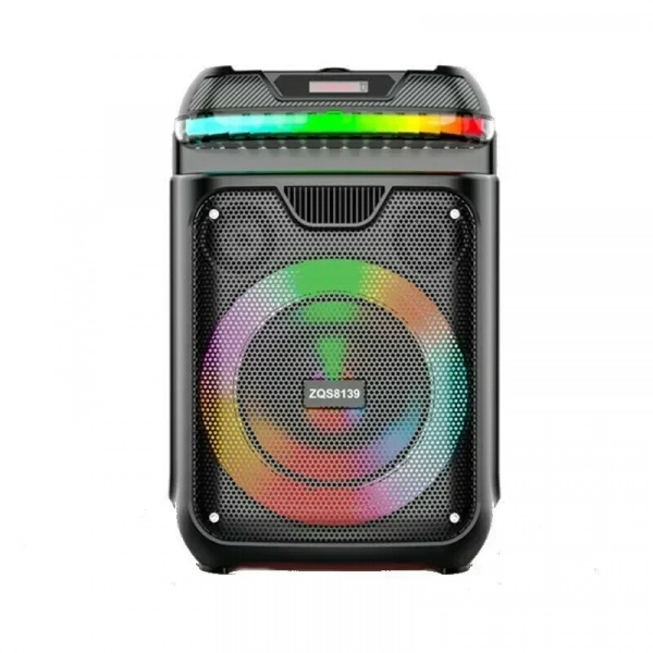 Ηχείο με λειτουργία Karaoke ZQS 8139 με Μικρόφωνο και χειριστήριο σε Μαύρο Χρώμα