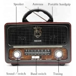 M111BT Retro Επιτραπέζιο Ραδιόφωνο Επαναφορτιζόμενο με Bluetooth Λευκό